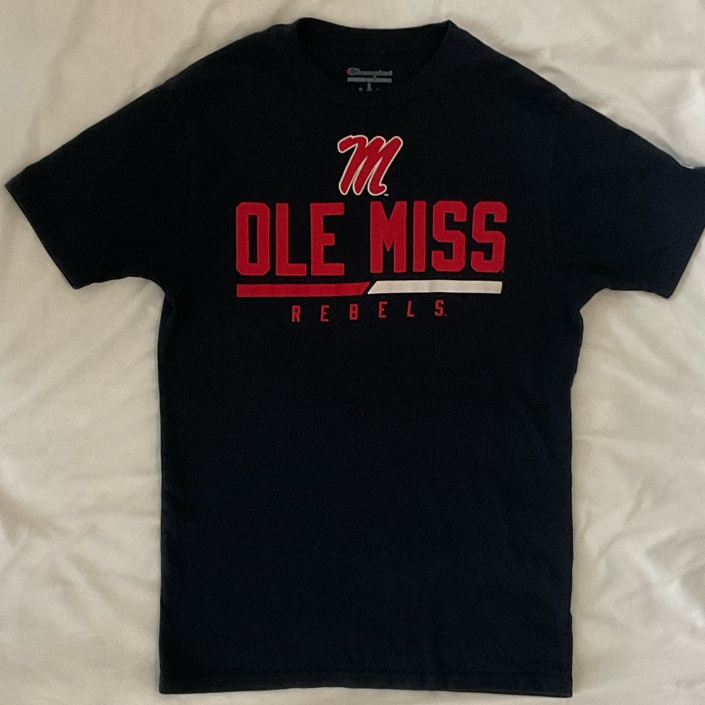 Champion Black Ole Miss Rebels Tee
